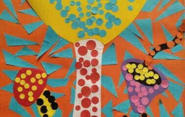 KOLOROWE GRZYBY W WYKONANIU SŁONECZEK INSPIROWANE TW&Oacute;RCZOŚCIĄ YAYOMI KUSAMA