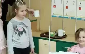Dziewczynka gra na instrumencie
