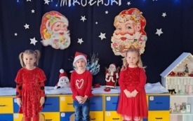 MOTYLKI POZUJA NA TLE ŚWIATECZNEJ DEKORACJI