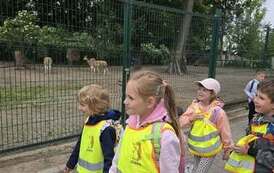 Dzieci zwiedzają zoo