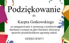 PODZIĘKOWANIE DLA KACPRA GOTKOWSKIEGO