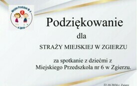PODZIĘKOWANIE DLA STRAŻY MIEJSKIEJ