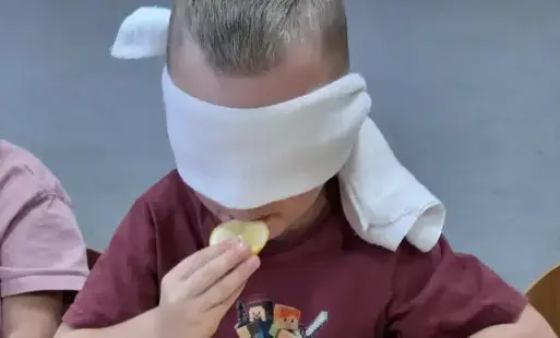 Dziecko bierze udział w zadaniu projektowym
